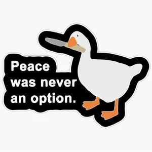 Amazon sıcak satış karikatür ördek barış araba bilgisayar vinil çıkartmalar için bir seçenek değildi
