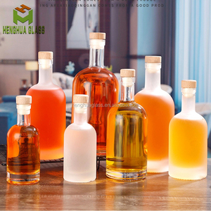 Rỗng 100ml 200ml 375ml 500ml 700ml 1000ml rõ ràng Vòng Flint Thủy Tinh Rượu chai Gin <span class=keywords><strong>Tequila</strong></span> tinh thần container với nút chai - Product Image 3