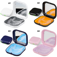 Boîte de rangement personnalisée pour appareil orthodontique IDEA GIFT, miroir transparent, étui pour aligneur dentaire, cadeau pour les soins bucco-dentaires, silicone ABS