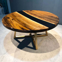 Ensemble de table en bois massif et résine époxy de luxe, de haute qualité, pour la maison, le bar, le bureau, la salle de réunion, l'hôtel, style européen, salle à manger, salle de conférence