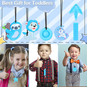 Ensemble en silicone bleu <span class=keywords><strong>pour</strong></span> bébé et <span class=keywords><strong>collier</strong></span> <span class=keywords><strong>de</strong></span> dentition en silicone <span class=keywords><strong>pour</strong></span> bébé <span class=keywords><strong>pour</strong></span> <span class=keywords><strong>soulager</strong></span> l'inconfort <span class=keywords><strong>de</strong></span> la dentition - Product Image 3