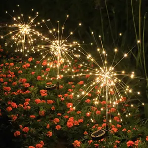90LED 야외 불꽃 정원 조명 구리 와이어 방수 빛 8 모드 반짝이는 빛 마당 안뜰 통로 장식