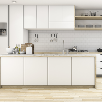 Ensemble complet d'armoires de cuisine modulaires modernes en bois massif, design écologique, pour appartement et hôpital, charnières incluses, prix de gros