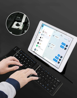 Clavier sans fil rechargeable de taille mini, pliable, compatible avec Android, Windows, iPad