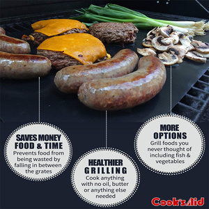 Tapis <span class=keywords><strong>de</strong></span> cuisson antiadhésif <span class=keywords><strong>pour</strong></span> <span class=keywords><strong>barbecue</strong></span>, plaque <span class=keywords><strong>de</strong></span> cuisson réutilisable en PTFE <span class=keywords><strong>pour</strong></span> grillades en extérieur et cuisson au four - Product Image 6