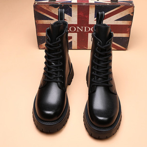 New Custom Mid-Calf Autumn Lace-<strong>Up</strong> with <strong>Zip</strong> Easy Wear Increasing Height Durable Rubber Sole Men's <strong>Work</strong> <strong>Boots</strong> for <strong>Boots</strong> - Product Image 4