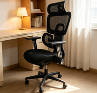 Chaise de bureau ergonomique moderne pivotante avec support lombaire en maille, appui-tête réglable, chaises inclinables de luxe personnalisables