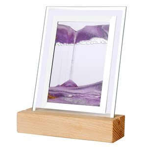 Venta al por mayor Decoración de mesa cinética diferentes colores cristal arena Imagen Arte Mar arena paisaje en movimiento pantalla arena pintura 3D Luz - Product Image 6