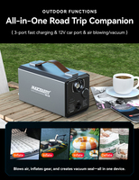 Emergency Tool Kit 1800A Peak Current 65W Car Battery Jump Starter Power Bank Air Pump Tire Inflator Skeleton LED Light Vacuum