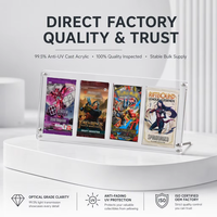 Support de Présentation Personnalisé à 4 Emplacements en Acrylique pour Boosters, Cadre à Visser avec Protection UV pour Cartes de Jeu TCG