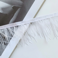 Vente directe usine : Franges de plumes d'autruche de 6-8 cm, accessoires de dentelle pour vêtements et décorations à pompons de plumes