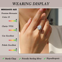 Bague de fiançailles en argent sterling 925 avec moissanite taille ovale et halo caché, bague en moissanite à bande torsadée pour femme, idéale pour les mariages