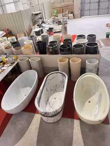 Baignoire en marbre blanc Panda poli, avec une belle direction des veines, pour la décoration <span class=keywords><strong>de</strong></span> salle <span class=keywords><strong>de</strong></span> bain - Product Image 5