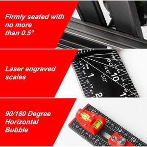 RONGPRO 4-in-1 regolabile T-Square 24in alluminio di perforazione righello di posizionamento Cabinet Hardware Jig marcature strumenti per la lavorazione del legno