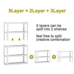 Kim loại 5 lớp boltless giá thép trắng nhà tổ chức có thể điều chỉnh kệ lưu trữ Kệ Nhà kho nhà để xe boltless kệ - Product Image 5