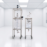 Réacteur en verre à double enveloppe pour laboratoire, récipient de réaction en verre à double couche pour la recherche et le développement, la synthèse de matériaux chimiques
