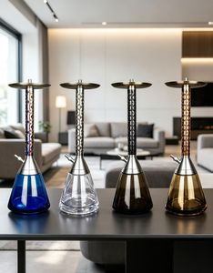Cachimba de Lujo de Aleación de Aluminio con Base de Vidrio con Acabado Espejo, Set de Regalo para Bar y Viajes - Product Image 3