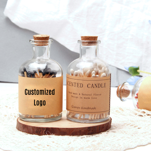 Allumettes de sécurité en bois avec logo <span class=keywords><strong>personnalisé</strong></span>, flacon en verre de luxe, allumettes avec bouchon, étiquette privée, allumettes pour bougies, cigares et spas - Product Image 1