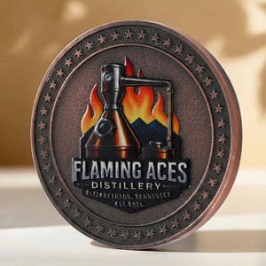 Pièces commémoratives en alliage de zinc de haute qualité, avec impression 3D de l'art 'Moonshine Still Flames', finition en pulvérisation de couleur cuivre antique - Product Image 4