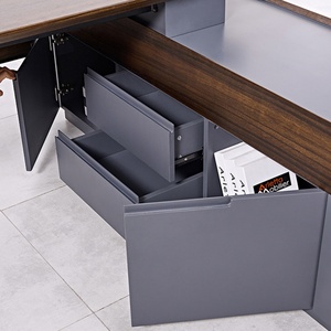 Modern Luxury Wooden Office Desk Workstation <b>Table</b> Designs Ceo boss High Tech Executive Ceo Desk Office Furniture - Product Image 5