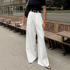 D & M tailleur snellente Casual estivo <span class=keywords><strong>pantaloni</strong></span> <span class=keywords><strong>larghi</strong></span> <span class=keywords><strong>larghi</strong></span> <span class=keywords><strong>pantaloni</strong></span> Casual a vita alta da donna <span class=keywords><strong>pantaloni</strong></span> <span class=keywords><strong>larghi</strong></span> e semplici lunghi fino al pavimento - Product Image 1