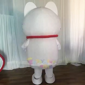 Gatto bianco popolare adulto cartone animato mascotte Costume prestazioni oggetti di scena che cammina bambola Costume per feste di Halloween Anime <span class=keywords><strong>show</strong></span> - Product Image 3