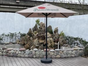 현대 외부 알루미늄 파티오 우산 균형 UV 30 + 정원 데크 야드 수영장 목장 로고 인쇄 정원 JD4018 가구 - Product Image 2