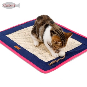 Customized Logo Natural Sisal Carpet <b>Cat</b> Scratcher Rustling Paper Leather Bed with Features <b>Cat</b> Tree - Product Image 5