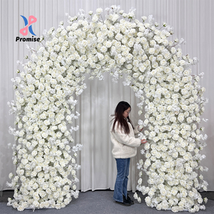 Arche de fleurs artificielles en soie réaliste pour décoration de fond de mariage, toile de fond pour grands événements et photomaton - Product Image 1