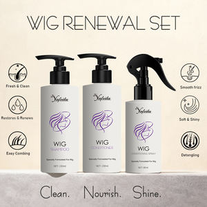 Set Professionale 2 in 1 per la Cura delle Parrucche Sintetiche, <span class=keywords><strong>Shampoo</strong></span> e Balsamo Idratante Senza Solfati per Extension e Parrucche, Personalizzato per Capelli Umani - Product Image 2