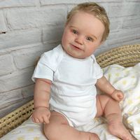 Poupées Reborn de 50/60 cm aux yeux verts et cheveux blonds, corps souple et câlin, poupée bébé réaliste, cadeaux peints, jouets pour enfants