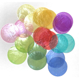 Commercio all'ingrosso 5cm di colore naturale Capiz gusci per carillon di vento pezzi di illuminazione e gioielli con fori - Product Image 2