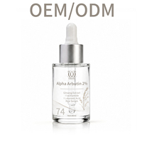 Özel Marka %2 Alfa Arbutin Aydınlatıcı Serum Koyu Lekeleri Giderici Niacinamide Ginseng Pirinç Beyazlatıcı Yüz Serumu OEM