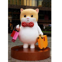 Statue de jardin de chat pour décoration extérieure lumière avec fleurs figurine de chats en résine pour jardin cour pelouse amoureux cadeaux pour femmes