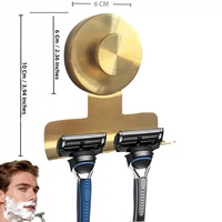 Luxe gouden roestvrijstalen zuignap scheermeshouder, geen boor nodig, douche wandhaak voor handdoek, loofah, badkamer organizer