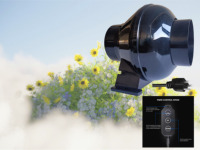 Ventilateur axial de conduit AC de 4 pouces avec contrôleur électronique externe, faible bruit, économie d'énergie, en plastique, OEM pour tentes de culture, hydroponie, serres