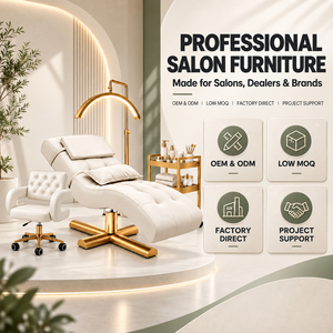 Cama de Pestañas Moderna Beige para Salón de Belleza, Colchón Curvo para Spa, Cama Facial de Lujo para Salón de Belleza, Cubrecolchón para Cama Facial - Product Image 1