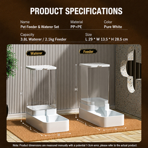 Comedero Automático para Mascotas de Gran Capacidad, Moderno, de Plástico, con Doble Tazón, Dispensador de Agua y Comida para Perros y Gatos, Contenedor de Almacenamiento Sólido, para Uso en Interiores - Product Image 5