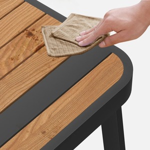 Set di Sgabelli con Barre in Alluminio e WPC Anticorrosione, Gambe Quadrate Stabili, <span class=keywords><strong>Arredamento</strong></span> per Balcone in Alluminio per Villa di <span class=keywords><strong>Montagna</strong></span> - Product Image 4
