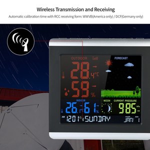 Estación Meteorológica Digital por Radio, Reloj Despertador <span class=keywords><strong>de</strong></span> Escritorio con Control por Voz, Temperatura Interior y Exterior, Humedad, Termómetro, <span class=keywords><strong>Fase</strong></span> Lunar - Product Image 4