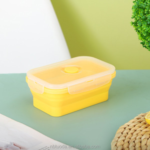 TD1 Collapsible Silicone Bowl Expandable Food Storage Containers Salad Bowl Box Portable 500ML Folding Travel Bowl For Camping