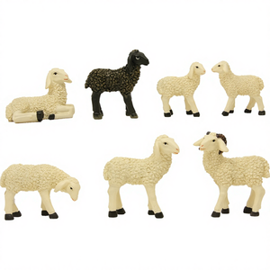 ZICOM Juego de 7 Figuras de Ovejas Paisajísticas con Carnero y Cordero, 12-14 cm, Figuras de Natividad, Alemania (9069-T085-12) - Product Image 1