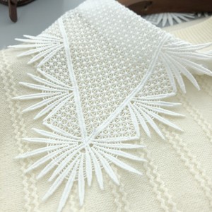 Col de chemise brodé LHY <span class=keywords><strong>en</strong></span> dentelle blanche et noire, motifs rayés <span class=keywords><strong>en</strong></span> dentelle française, détachable, vente <span class=keywords><strong>en</strong></span> gros directe - Product Image 4