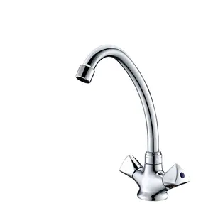 OEM 1 Lubang 2 Menangani Keramik Cartridge Ganda Kitchen Sink Faucet Mixer