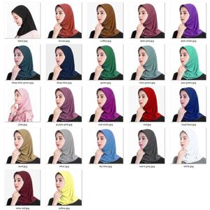 Benutzer definierte Mode Schöne Farbe Plain Polyester Schnellt rocknen Muslim Schal Turban Instant Loop <span class=keywords><strong>Tupe</strong></span> Caps Schal Hijab für Frauen Mädchen - Product Image 1