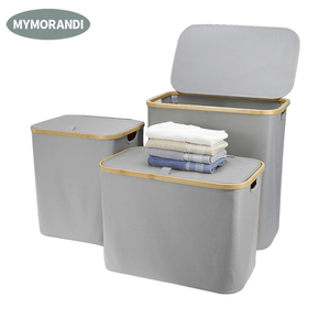 Giỏ Tre Có Thể Gập Lại Giỏ Giặt <span class=keywords><strong>Hamper</strong></span> Quần Áo Bẩn Tổ Chức Lưu Trữ <span class=keywords><strong>Hamper</strong></span> Có Nắp - Product Image 1