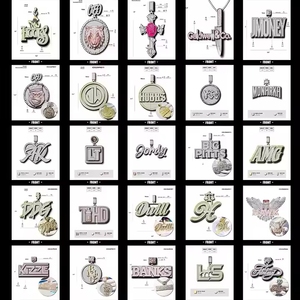 Hochwertiger Schmuck Moissan ite Diamond Anhänger Charms Sterling Silber Diamond <span class=keywords><strong>Letter</strong></span> Hip Hop Anhänger Pass GRA <span class=keywords><strong>Test</strong></span>