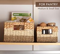 Panier de rangement en coton QJMAX, ensemble de paniers pliables en tissage mixte, écologiques, capacité 10L, pour étagères de salon