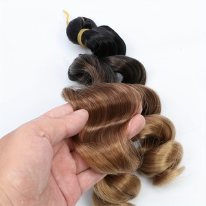 Extensiones de Cabello Rizado Corto de Fibra Sintética de Alta Temperatura, Rizos Espirales Afro, Trenzas de Ganchillo de Una Sola Tira para Mujeres Negras - Product Image 1