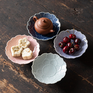 Chinese lotus-shaped small <b>tea</b> <b>tray</b>, tall dessert plate, pastry <b>tray</b>, Zen-inspired dried fruit snack <b>tray</b>, fruit and vegetable - Product Image 1